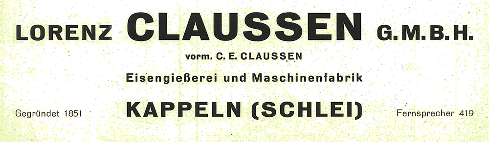 Lorenz Claussen GmbH Eisengießerei und Maschinenfabrik