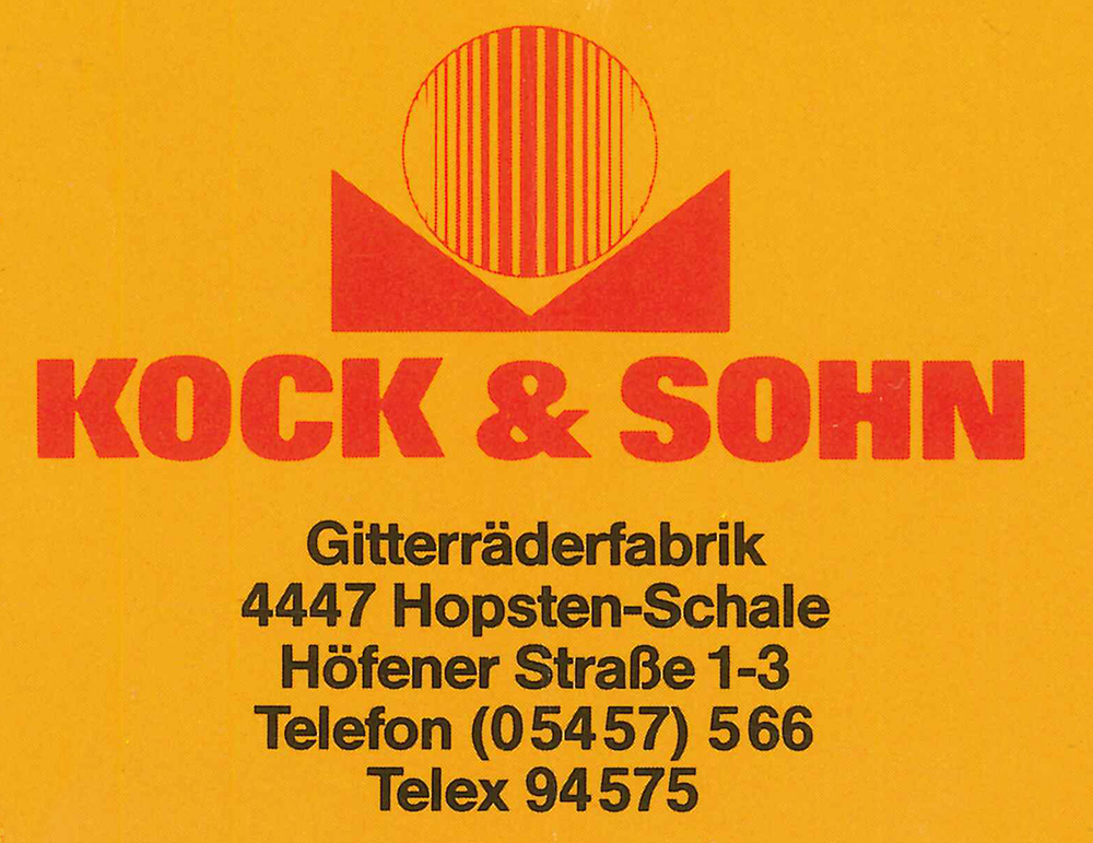 Kock & Sohn, Gitterräderfabrik